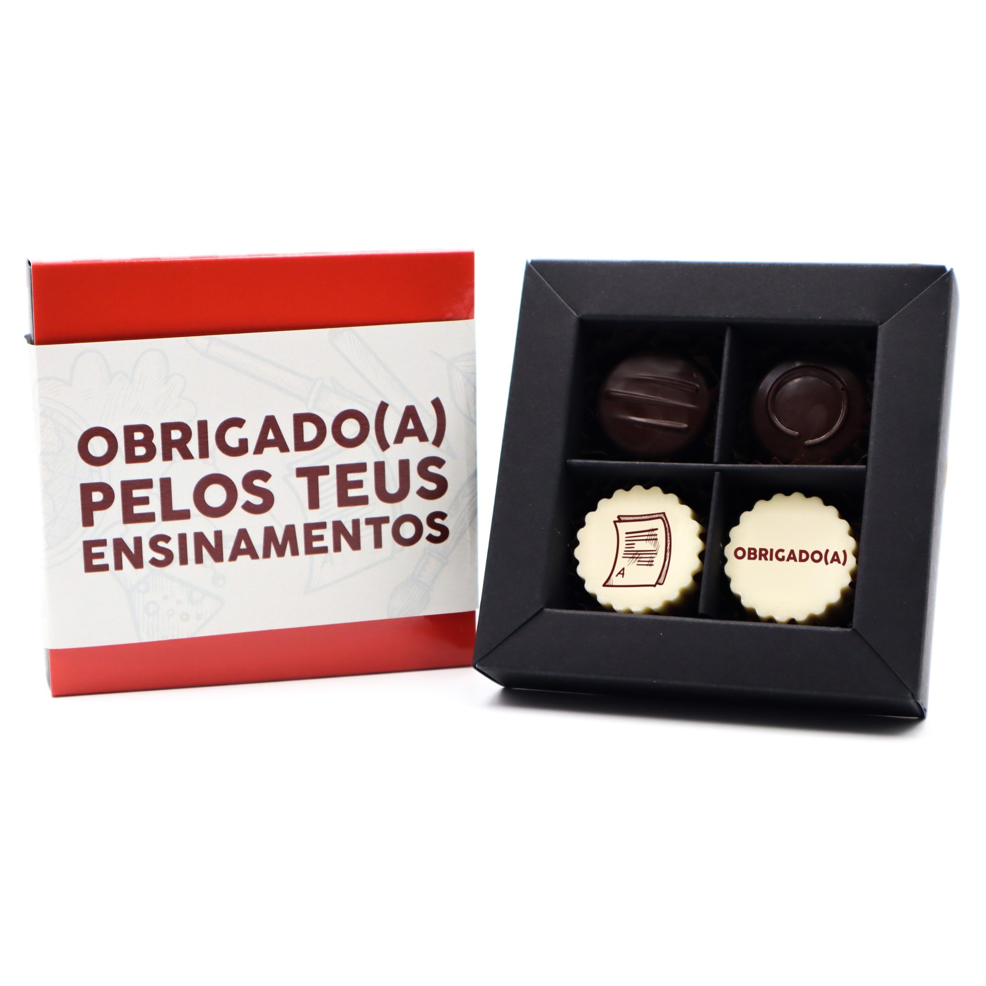 Caixa 4 chocolates Educação