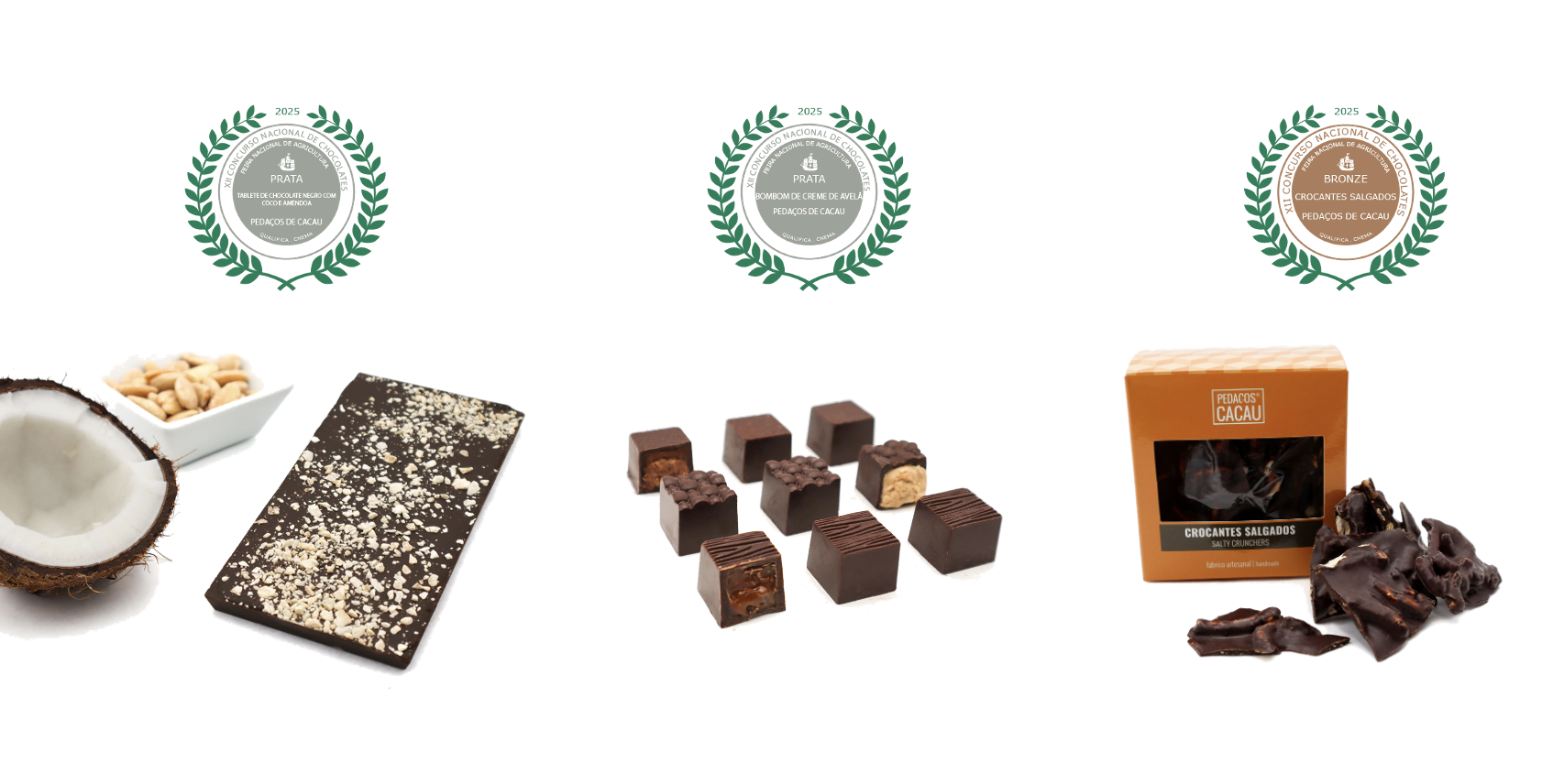 Chocolates premiados 2025 - Pedaços de Cacau