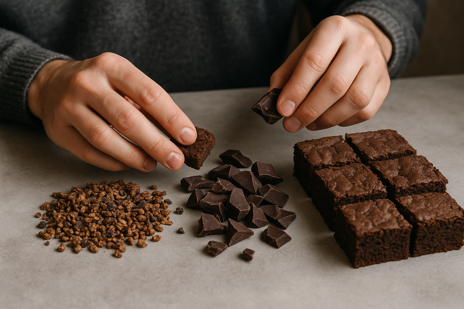 olá rotina de chocolate, com várias escolhas deliciosas